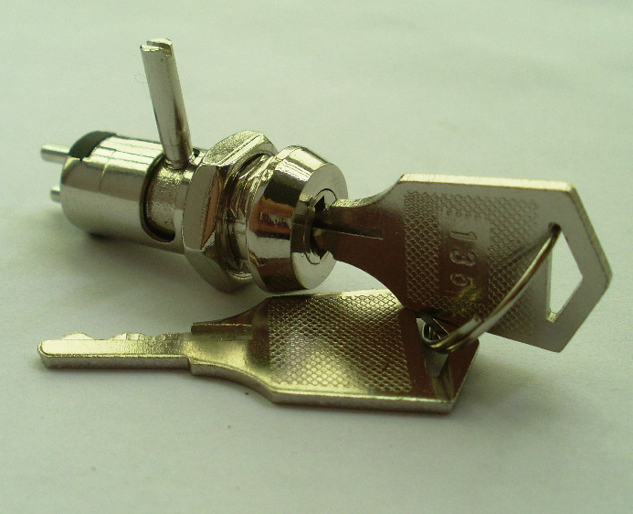 1pc Metal Key Switch ON/OFF & Lock Machinery & Electronic double function 2 keys