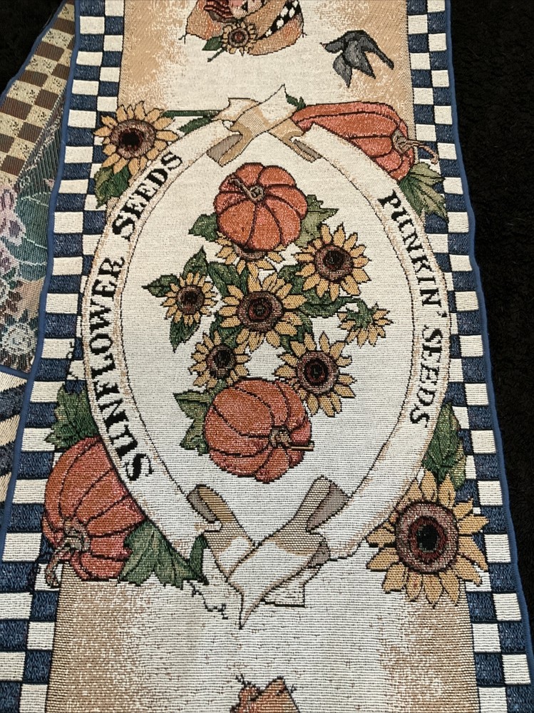 Table Runner Seed Packets, Scarecrow with Tassels 13” X 72”