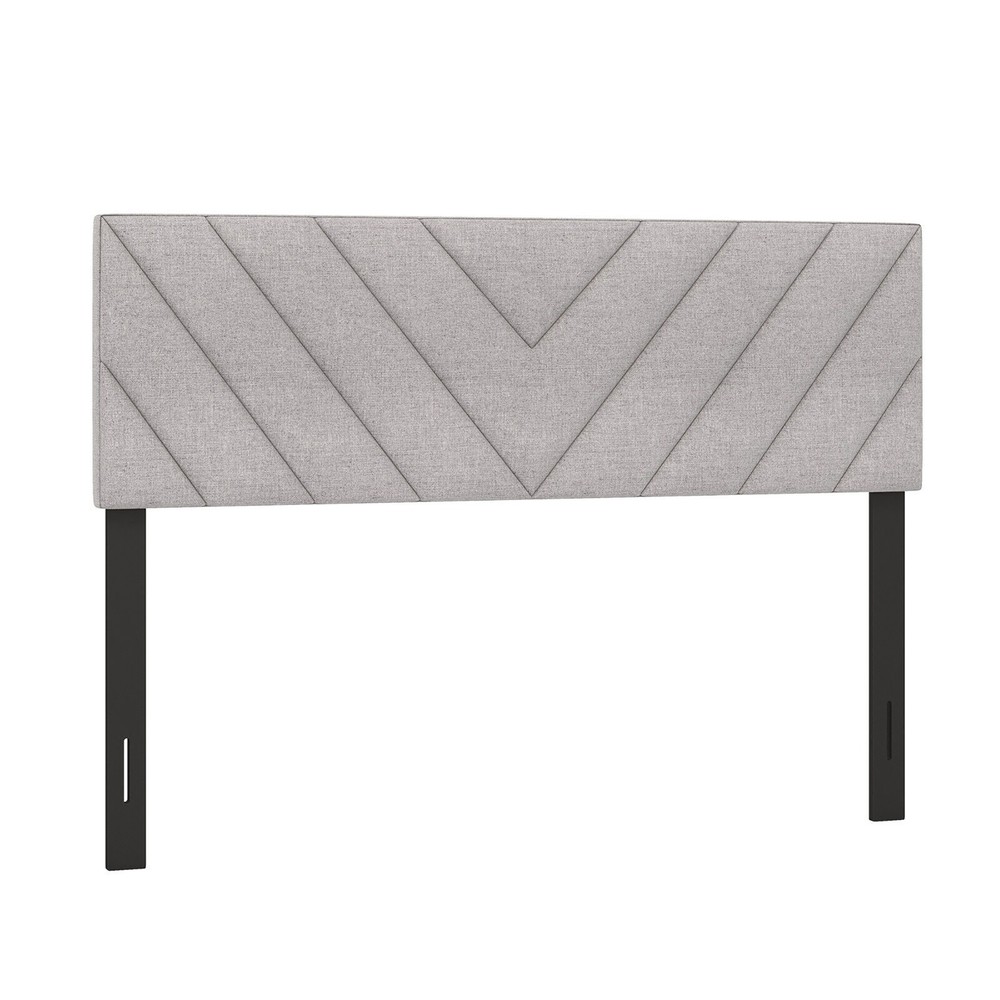 Linen Fabric Upholstered Headboard Rectangular Headboard w/ Solid Wood Legs