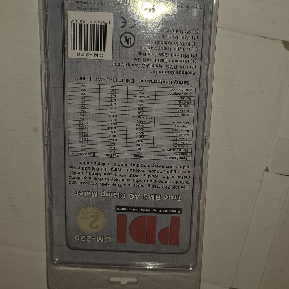 True Rms Digital AC Clamp meter PDI CM-220