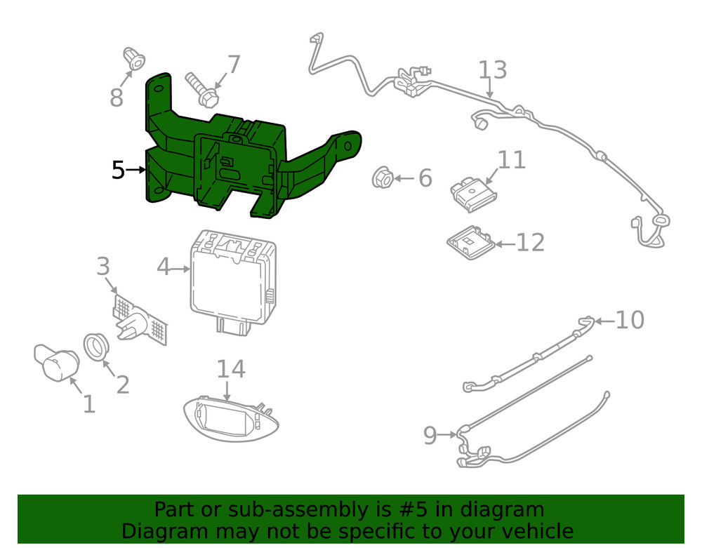 Genuine Blind Spot Detection System Warning Sensor Bracket 5NA-907-456-A