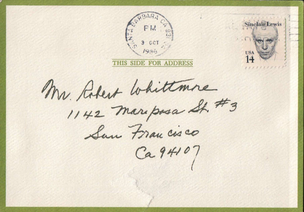 Autographed Written & Signed card from Silent Screen Star Eleanor Boardman