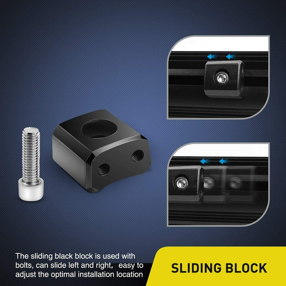 2PCS Mounting Base Bracket Slide Mount Bracket for Slide Mounted LED Light Bar