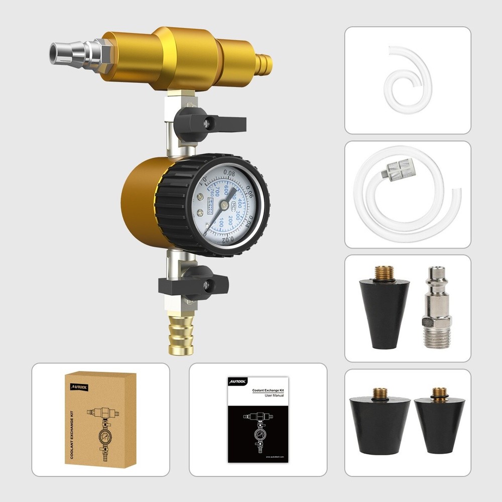 Auto Radiator Pressure Tester Vacuum Type Cooling System Refill Purge Tool Set