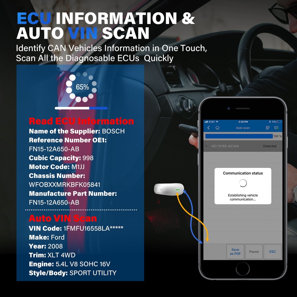 Autel MaxiAP AP200 Bluetooth OBD2 Scanner with Full System Diagnostic Tool
