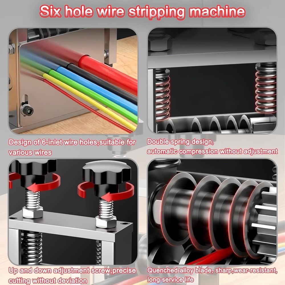 Manual Wire Stripper Machine,Drill Powered Hand Crank Wire Stripper Tool With...