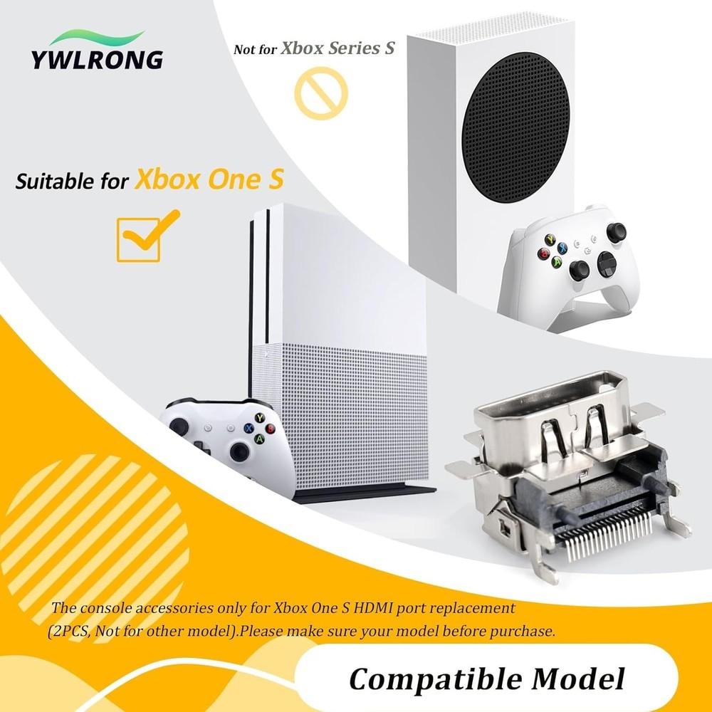 2Pack HDMI Port Replacement for Xbox One S Socket Jack Interface Connector fo...