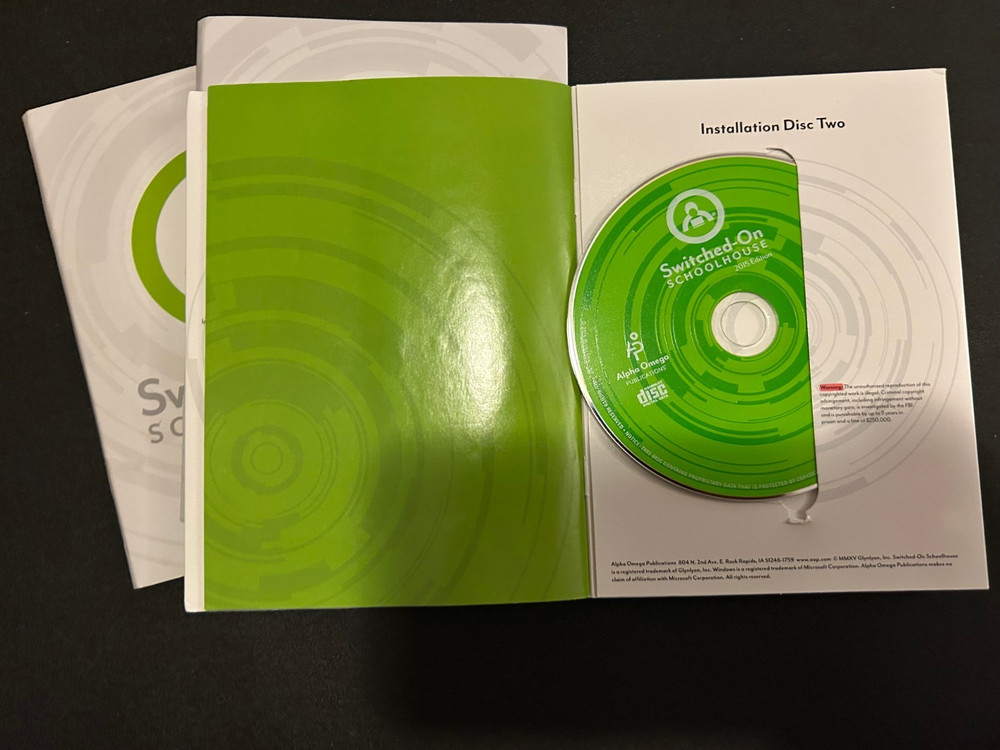 Switched-On Schoolhouse Installation Discs & Guide (Software) 2015