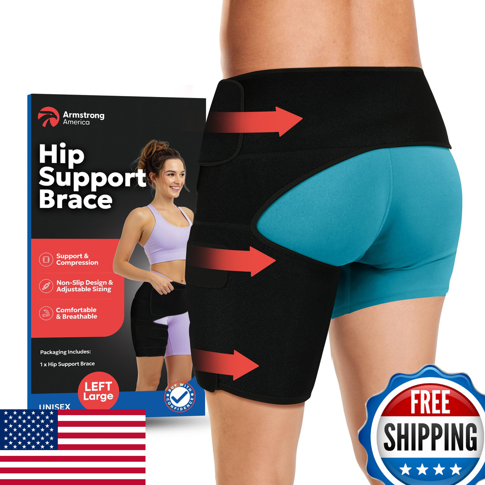 Hip Brace Thigh Compression Sleeve | Sciatica Pain Relief Device | Hamstring & G