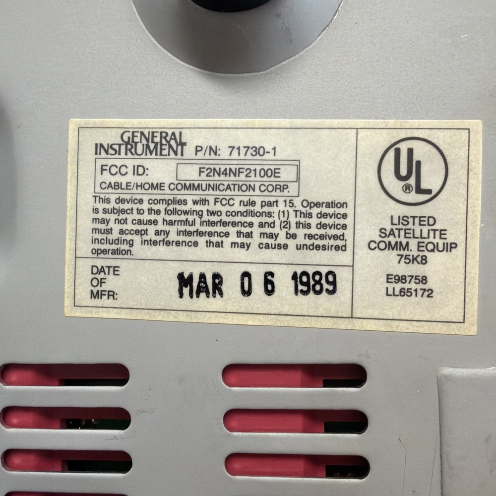 Channel Master VideoCipher II VC2100E Satelite Descrambler / Reciever Untested