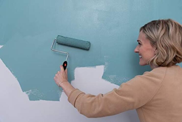 Paint Roller and Cover 9” - Heavy Duty Rubber Handle, Frame and Paint Roller