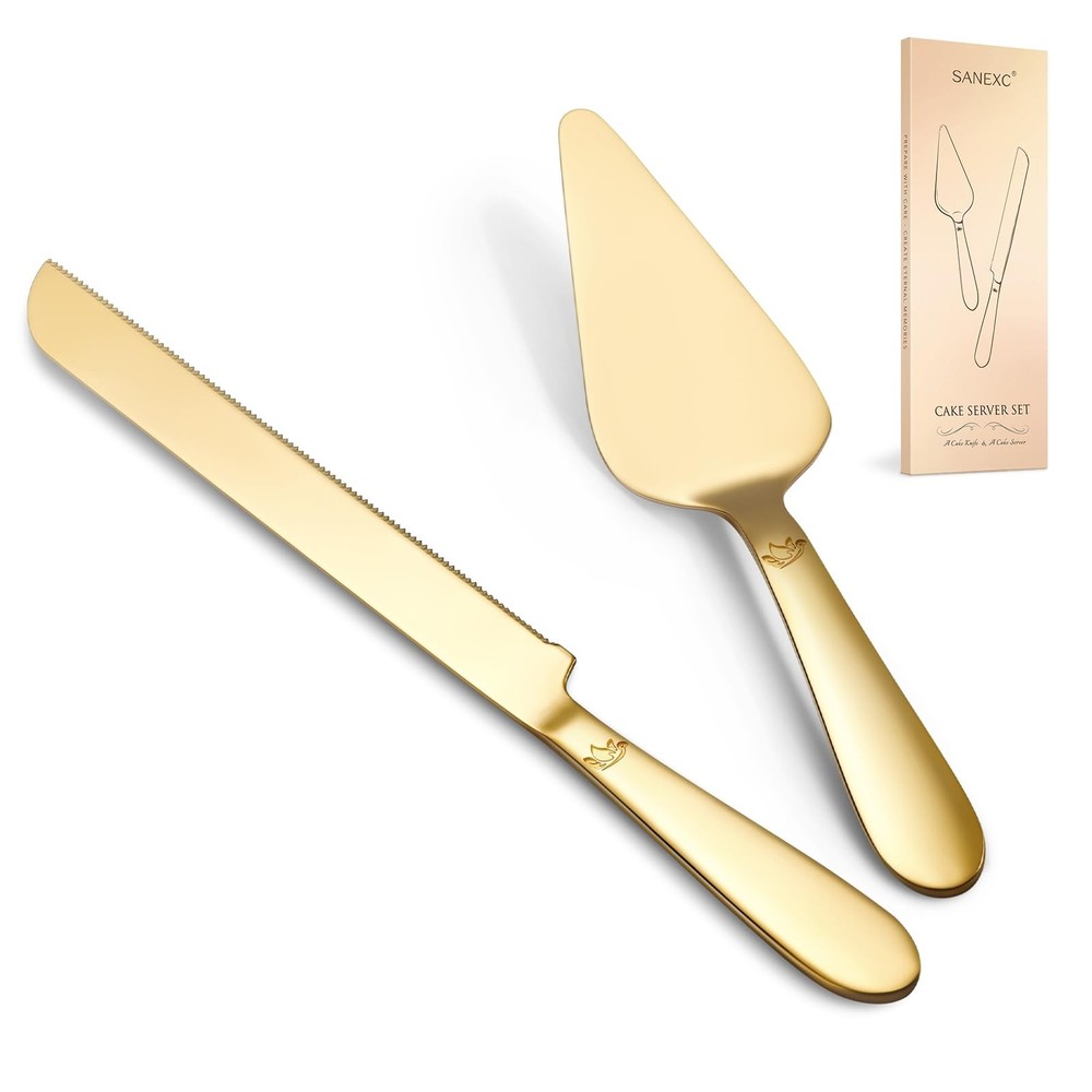 Cake Cutting Set for Wedding - Extended Cake and Server Set Thickened Stainle...