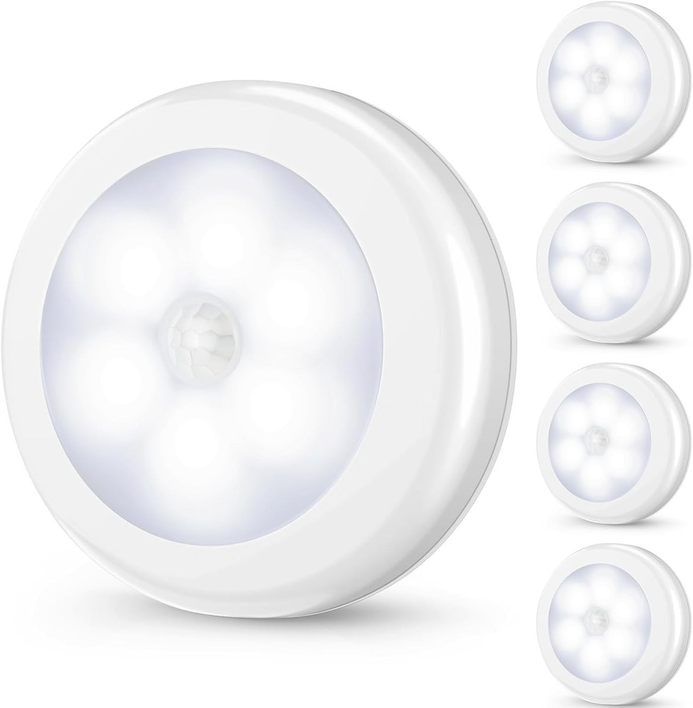 Mlambert 4 Pack Motion Sensor LED Night Light, Cordless Battery-Powered Stick-on