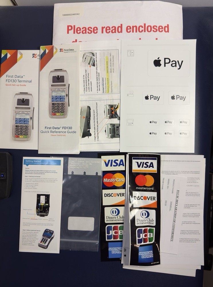 First Data FD130 Credit Card Terminal With POWER SUPPLYS