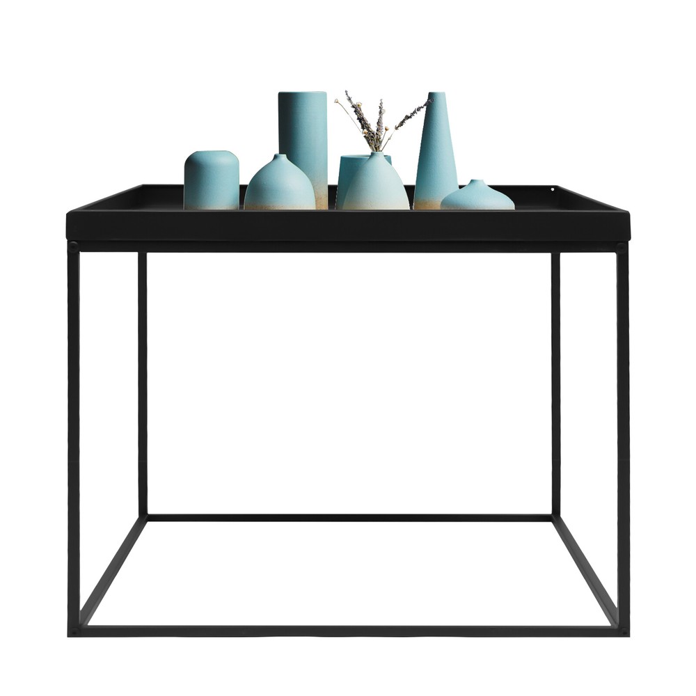 24" Square Table Metal Frame Table Portable Office Side End Table Camping Table