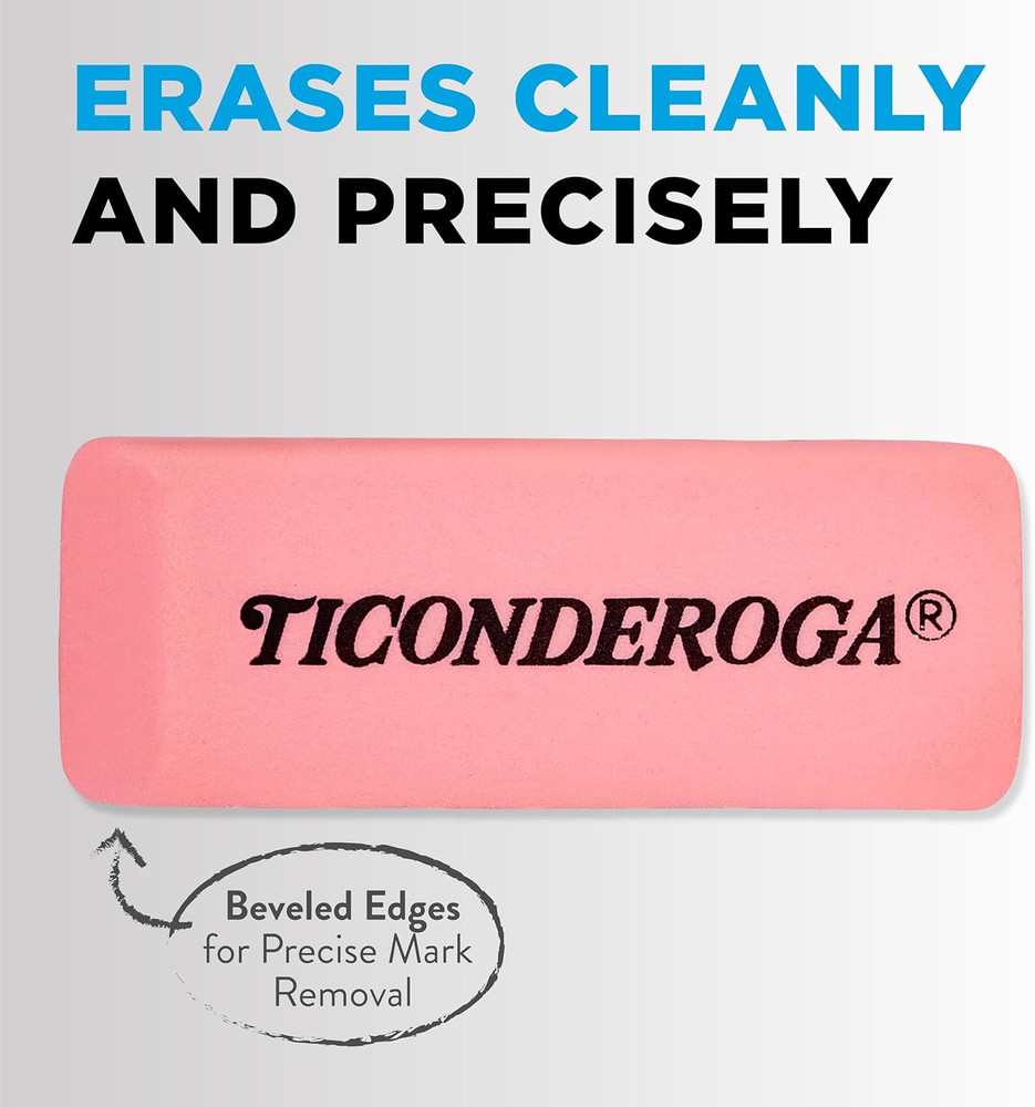 Wedge Erasers, Pink, 3 Count