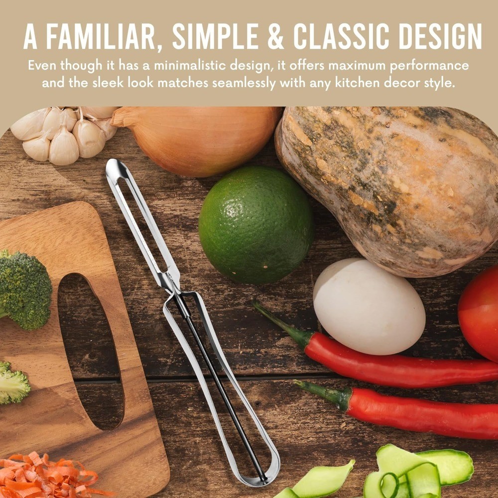 Rust Resistant Vegetable Peeler with Ergonomic Handle for Safety and Control -