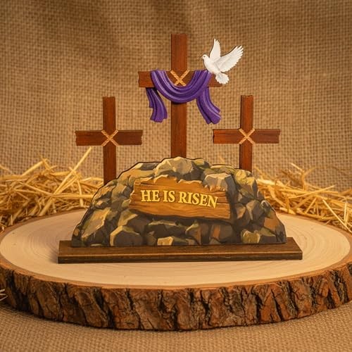 He Is Risen Easter Decorations, He is Risen Decor, Christian home Decor,