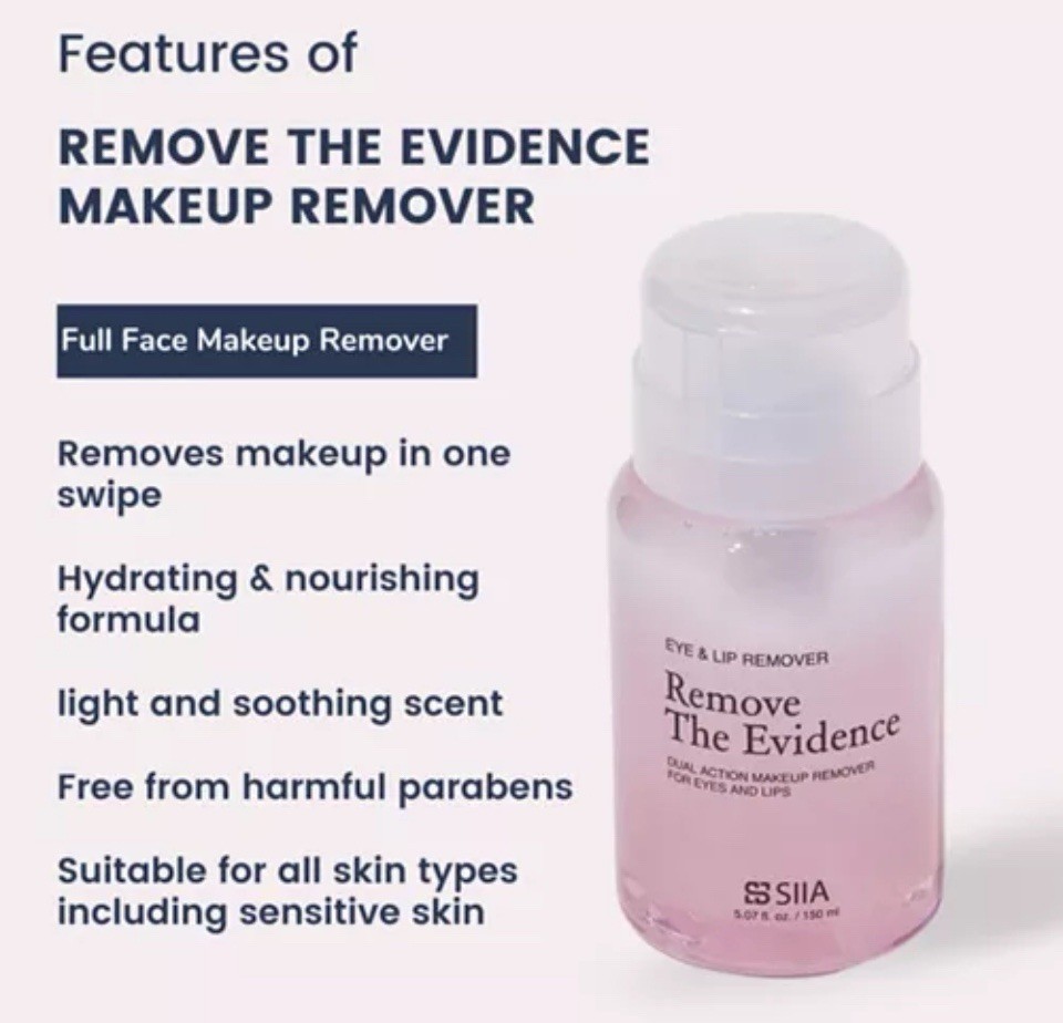 SS SIIA REMOVE THE EVIDENCE MAKEUP REMOVER 150 Ml