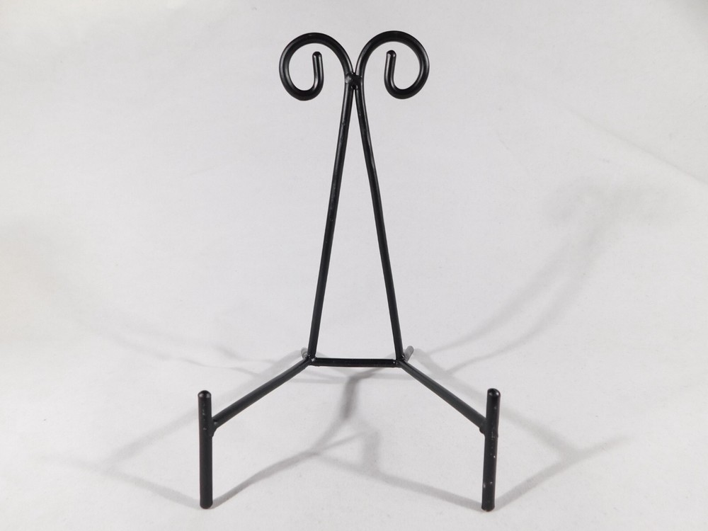 Easel Display Stand Scroll Design Black Metal Large Size