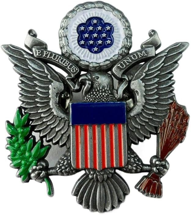 US PRESIDENTIAL  E PLURIBUS UNUM EAGLE BADGE PIN GRAY