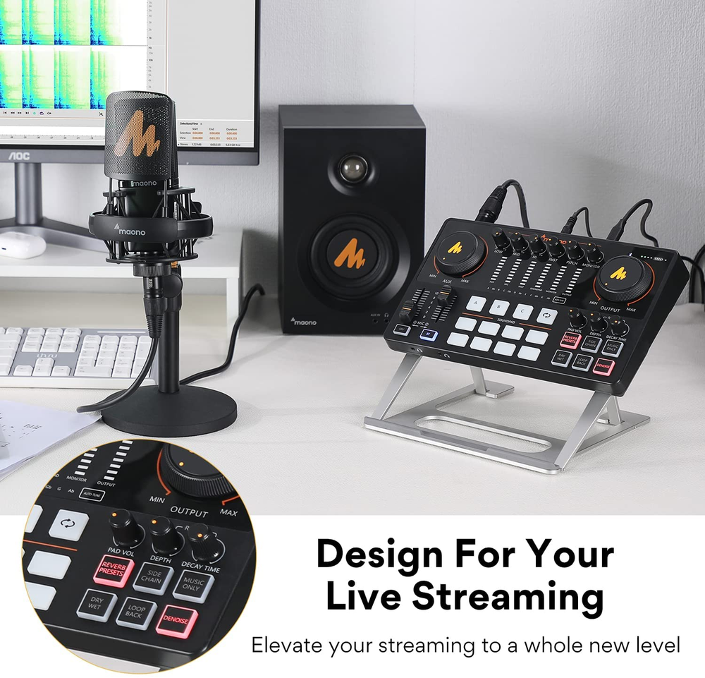 Podcast Production Studio Audio Interface for Podcast Recording, Streaming