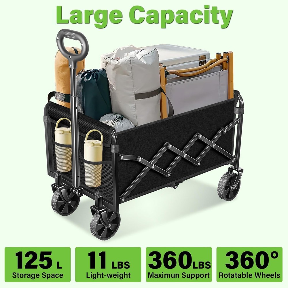 Wagons Carts Foldable Collapsible Wagon Cart W/ Wheels – Folding Foldable Wagon