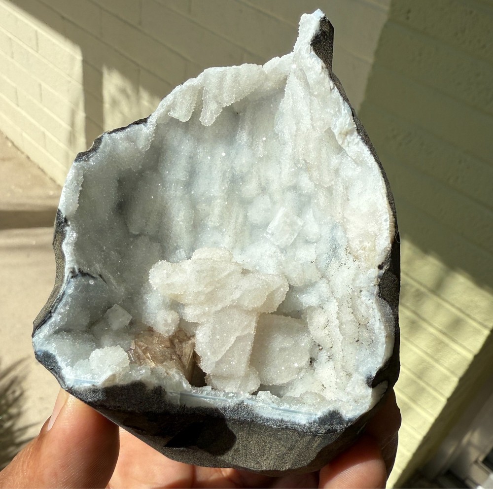 302 grams coated CALCITE On White CHALCEDONY
