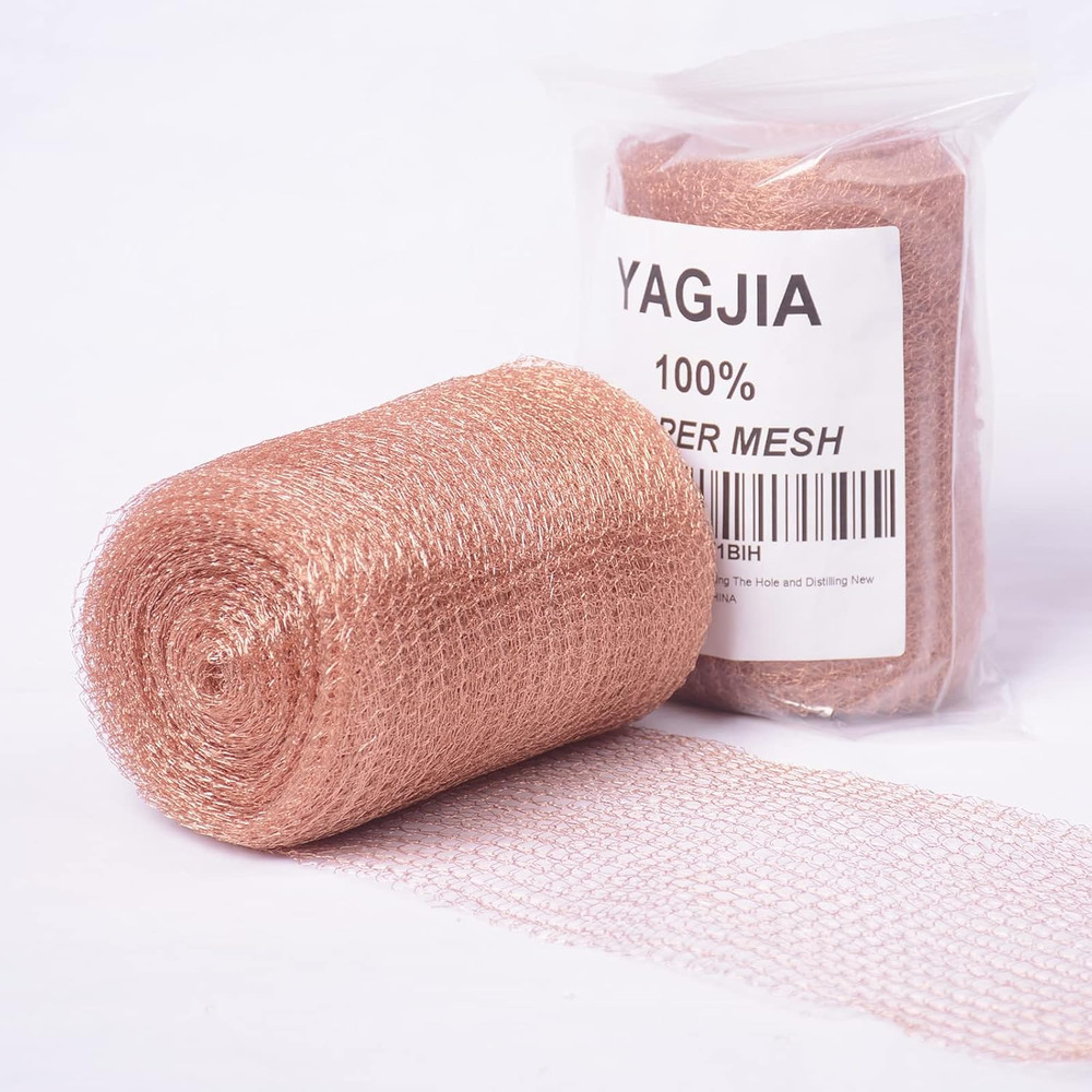 Copper Mesh Rodent Control, 5 in X 32 Ft Pure Copper Wire Mesh, Rustproof Copper