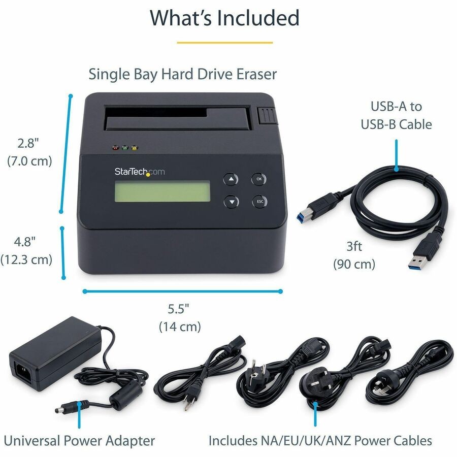 StarTech SDOCK1EU3P2 HDD Eraser Dock 2.5in/3.5in SATA USB 3.0