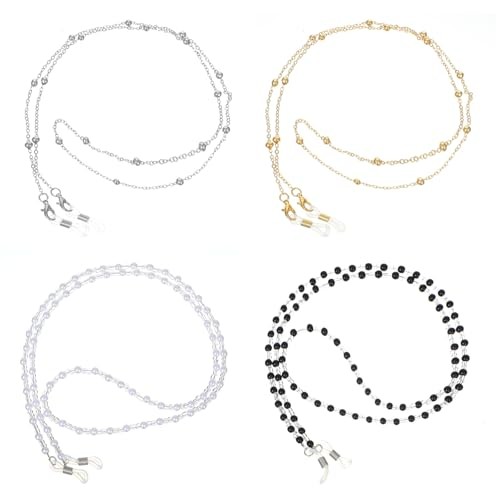 4 Pcs Eye Glasses Strap Holders Eyeglass Chains Beaded Stylish Beaded Glasses