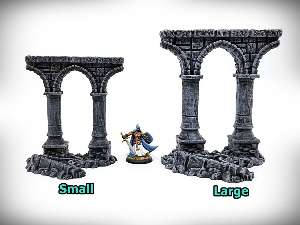 Ruined Columns Starter Bundle B (Small) 3 Pieces -Tabletop Wargaming RPG terrain