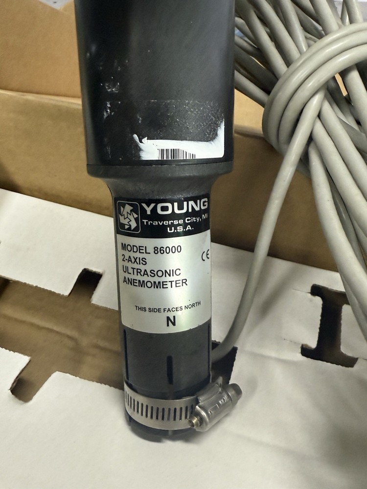 R.M. Young Model 86000 2-Axis Ultrasonic Anemometer w/ Cable & Mount, As-Is
