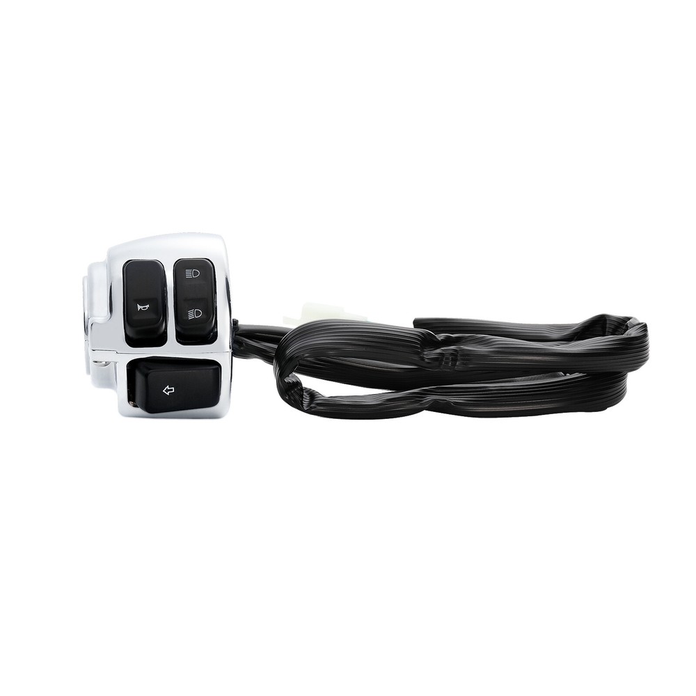 1 Pair Chrome Motorcycle 1"25mm Handlebar Control Switch With Wiring Harness