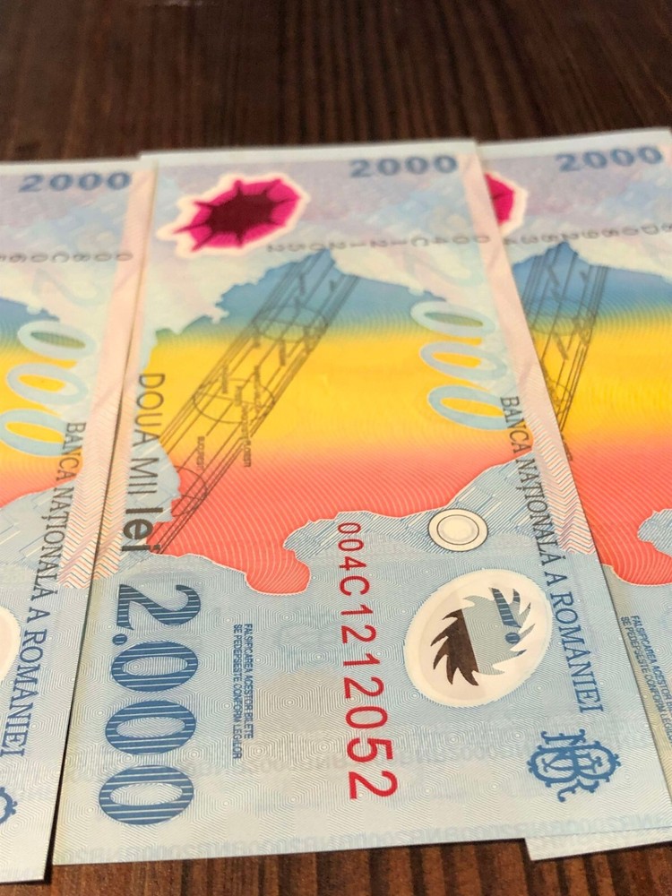 Romania 2000 Lei, 1999, UNC, Polymer X 5 PCS