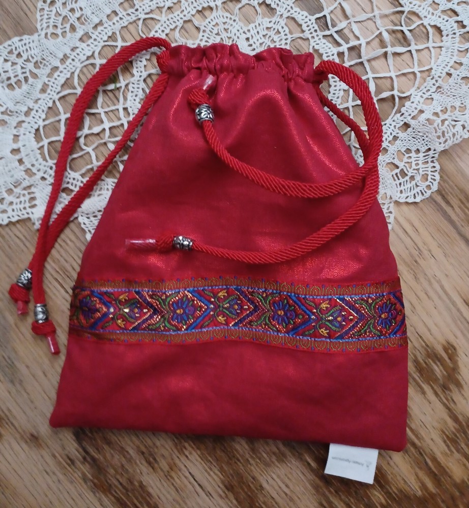 tarot bag red glitter