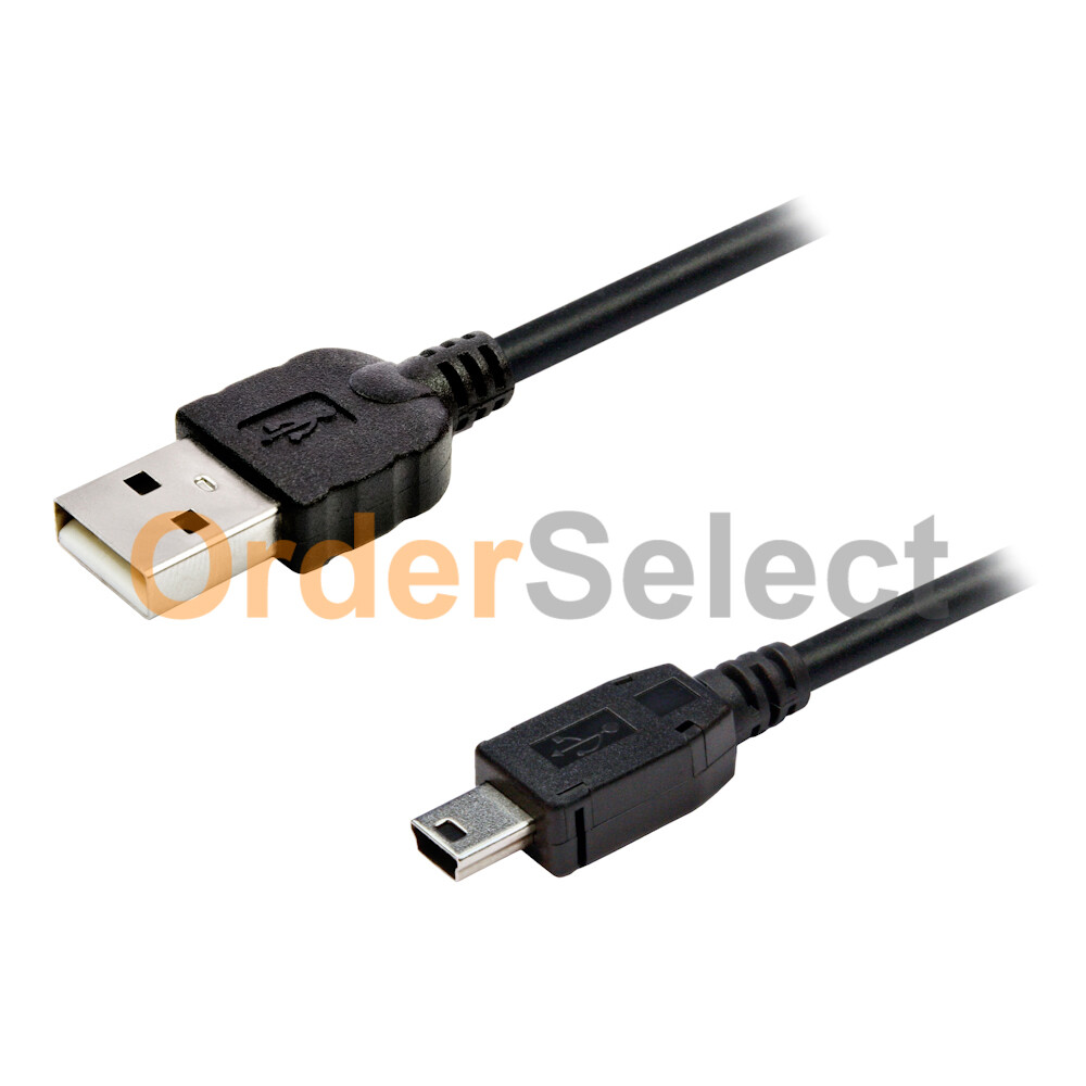 5 Pin Mini USB Cable Data Sync Charging Cord BLK for Camera, Nuvi, GPS, PS3, MP3