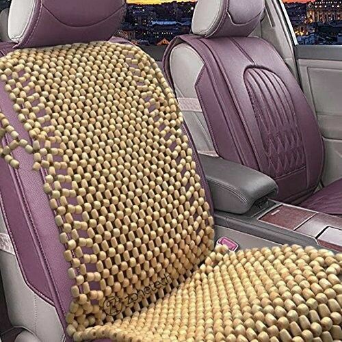 Zone Tech Natural Wooden Beaded Car Seat Cover Massage Cool Cushion