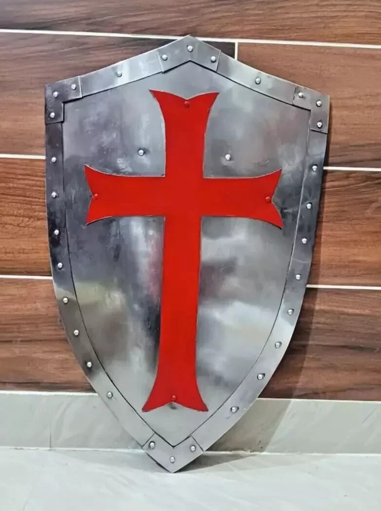 Knight Medieval shield Fully Functional Red Cross Warrior Templar Shield