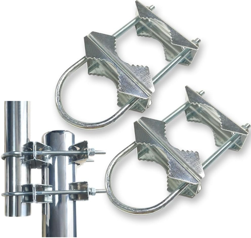 Double U-Bolt Clamp Bracket for Starlink & WiFi Antenna Mounting Solutions