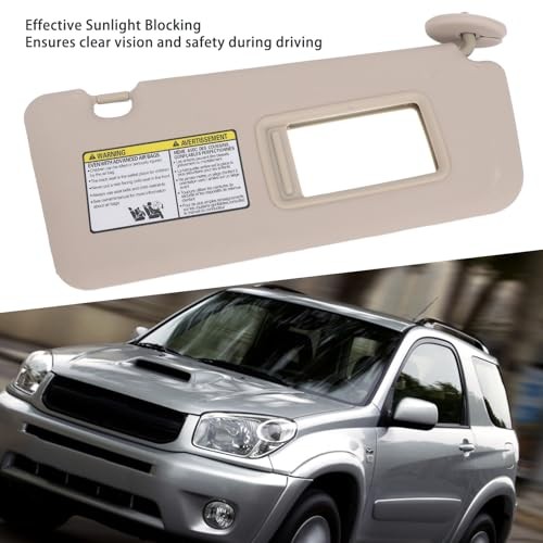 Front Right Passenger Side Sun Visor, Sun Visor Replacement with Makeup Beige