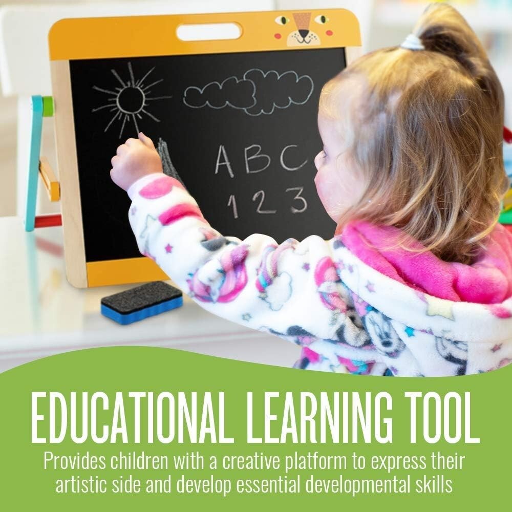 Children's Wooden Tabletop Easel with Double-Sided Magnetic