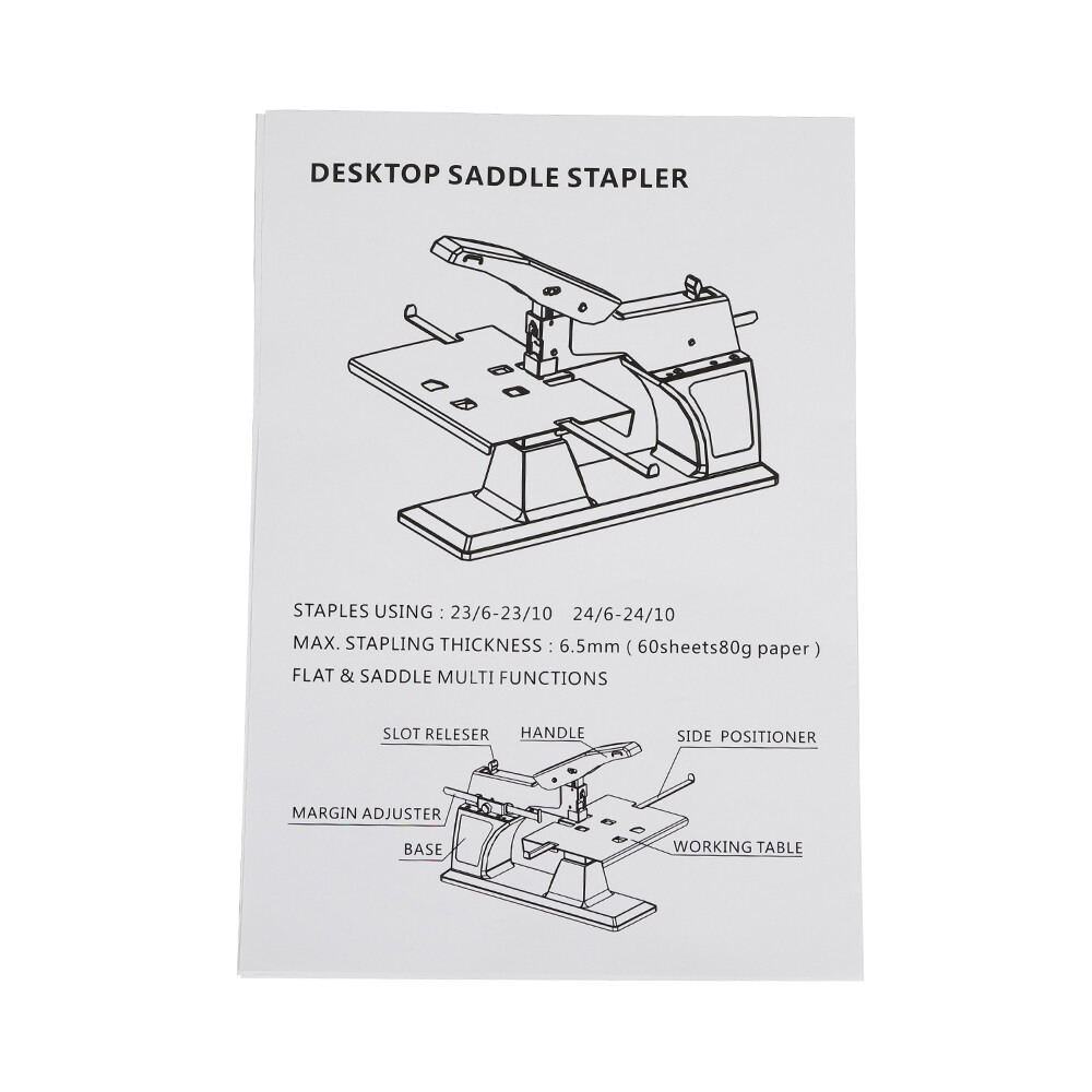 A3 Manual Saddle Stapler Desktop Binding Machine Flat Stitcher Bookbinding 6.5mm