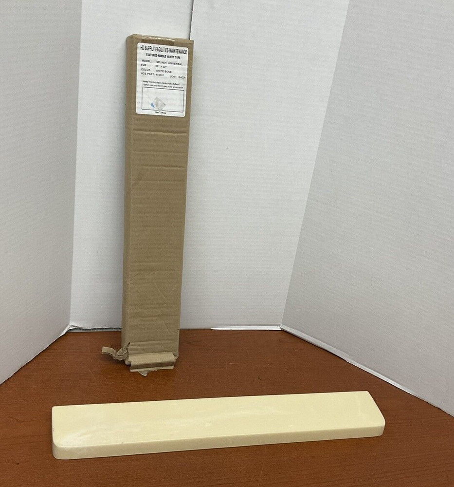 Modular Vanity Tops 00" X 22" White Bone Splash Universal