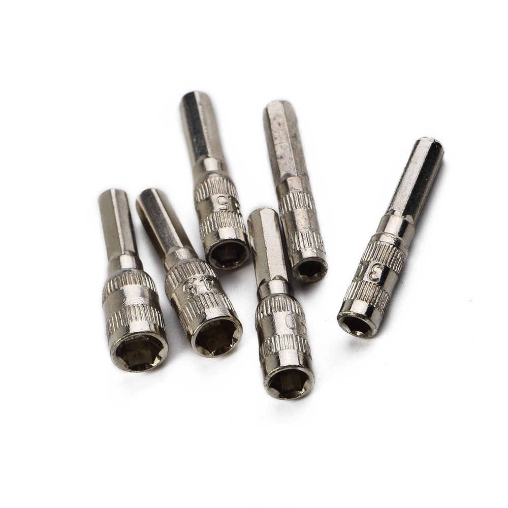6 Point Hex Socket Hex Metal Nut Parts Replacement 6pcs/Set Silver Tone