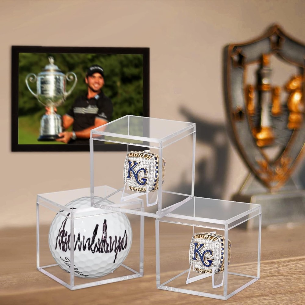 3 Pack Championship Ring Display Case Clear Acrylic 3 Pack,