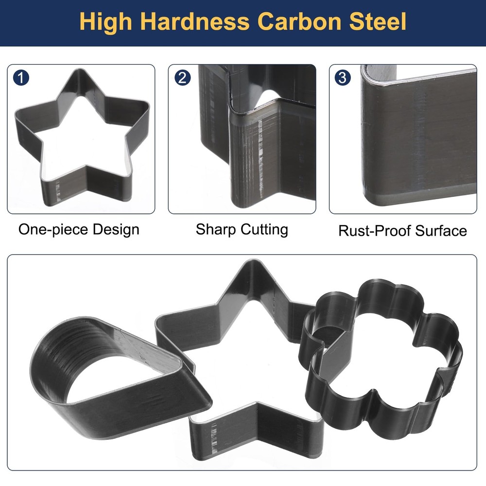 uxcell Leather Square Shape Punch Cutter Set 8 Sizes Silver Gray