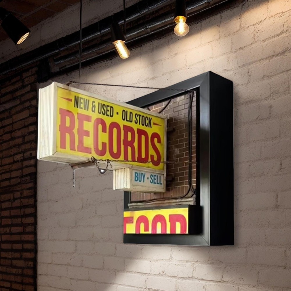 Record Store Wall Light Handmade Retro Record Wall Lamp Gift for Studios