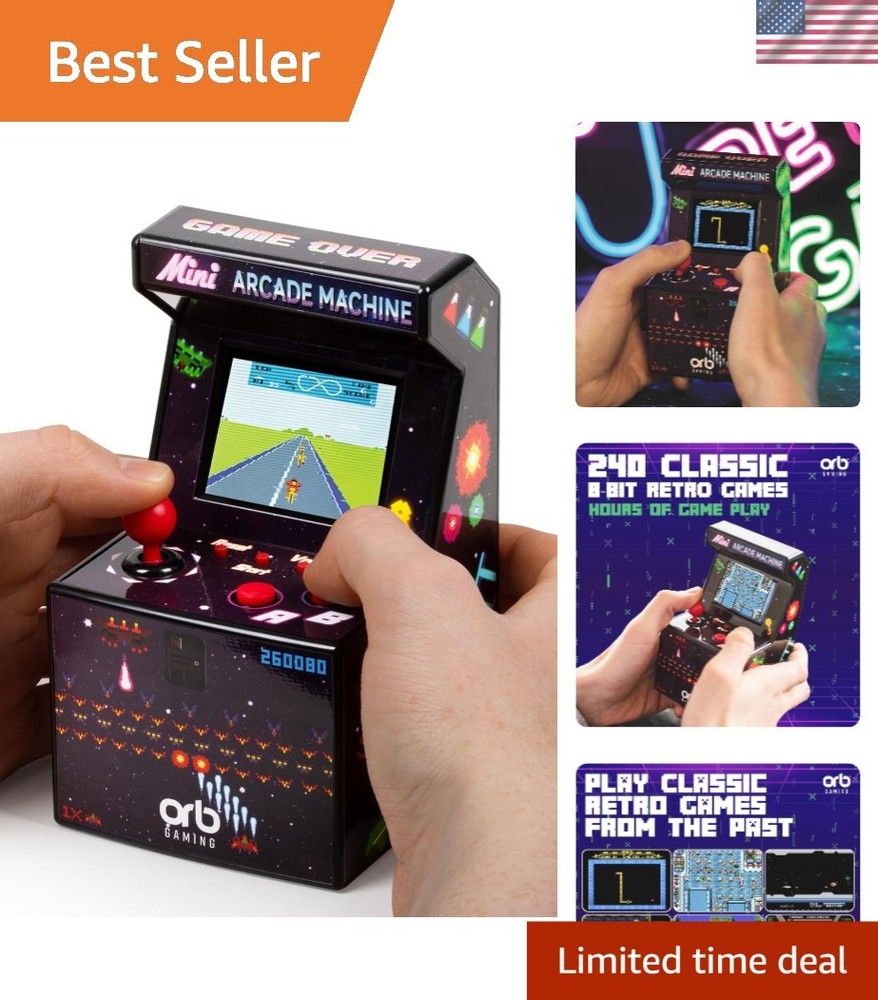 240 Built-In 8-Bit Arcade Games – Compact Handheld Console for Endless Fun