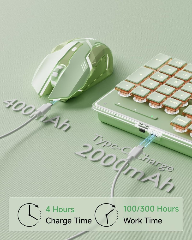 V3 Wireless Keyboard and Mouse with Single Backlit, Metal Panel, Bluetooth/2.